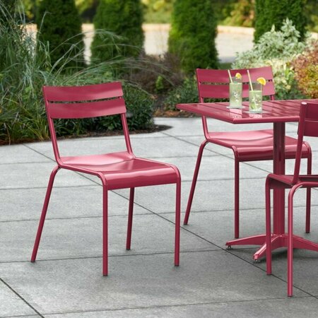 LANCASTER TABLE & SEATING Sangria Powder Coated Aluminum Outdoor Side Chair 427CALUSDSG
